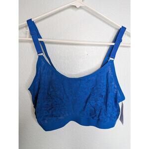 Auden Blue Lace Scoop Neck Bralette XL NWT Adjustable Straps